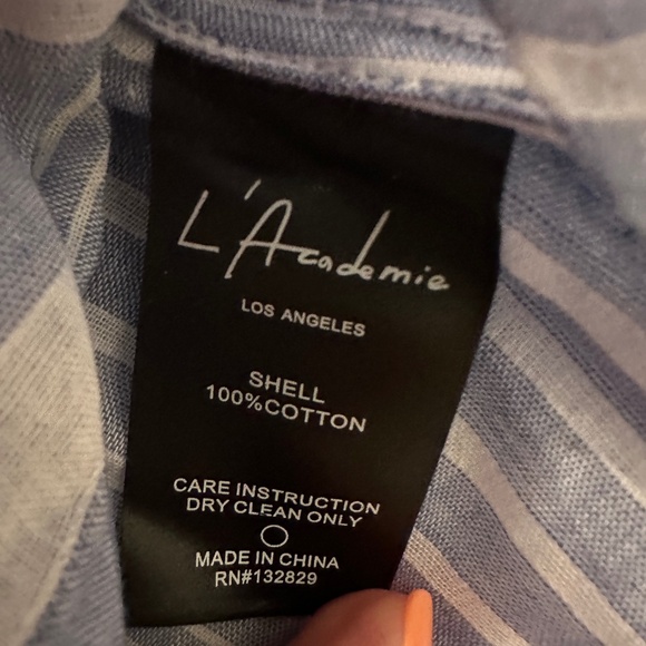 Brand New with Tags Women's L'Academie Button Down Striped Shirt - Picture 5 of 5